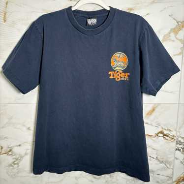 Vintage Mens Tiger Beer Large T-Shirt Blue - image 1