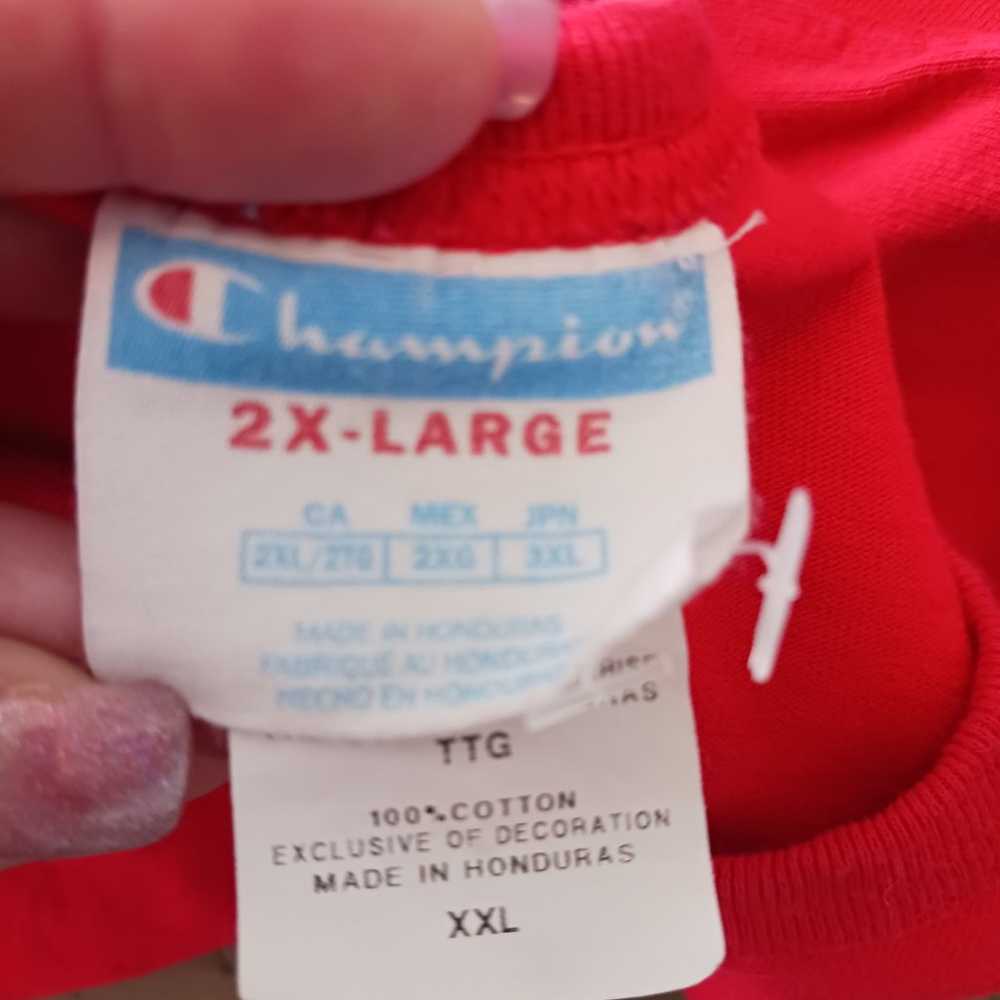 Vintage Red Classic Champion Tee Shirt Size 2xl - image 5