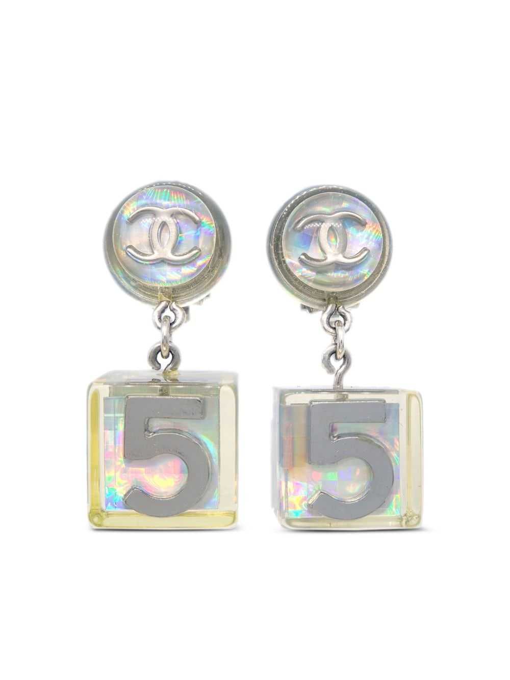 CHANEL Pre-Owned 1997 Nº5 Cube earrings - Silver - image 1