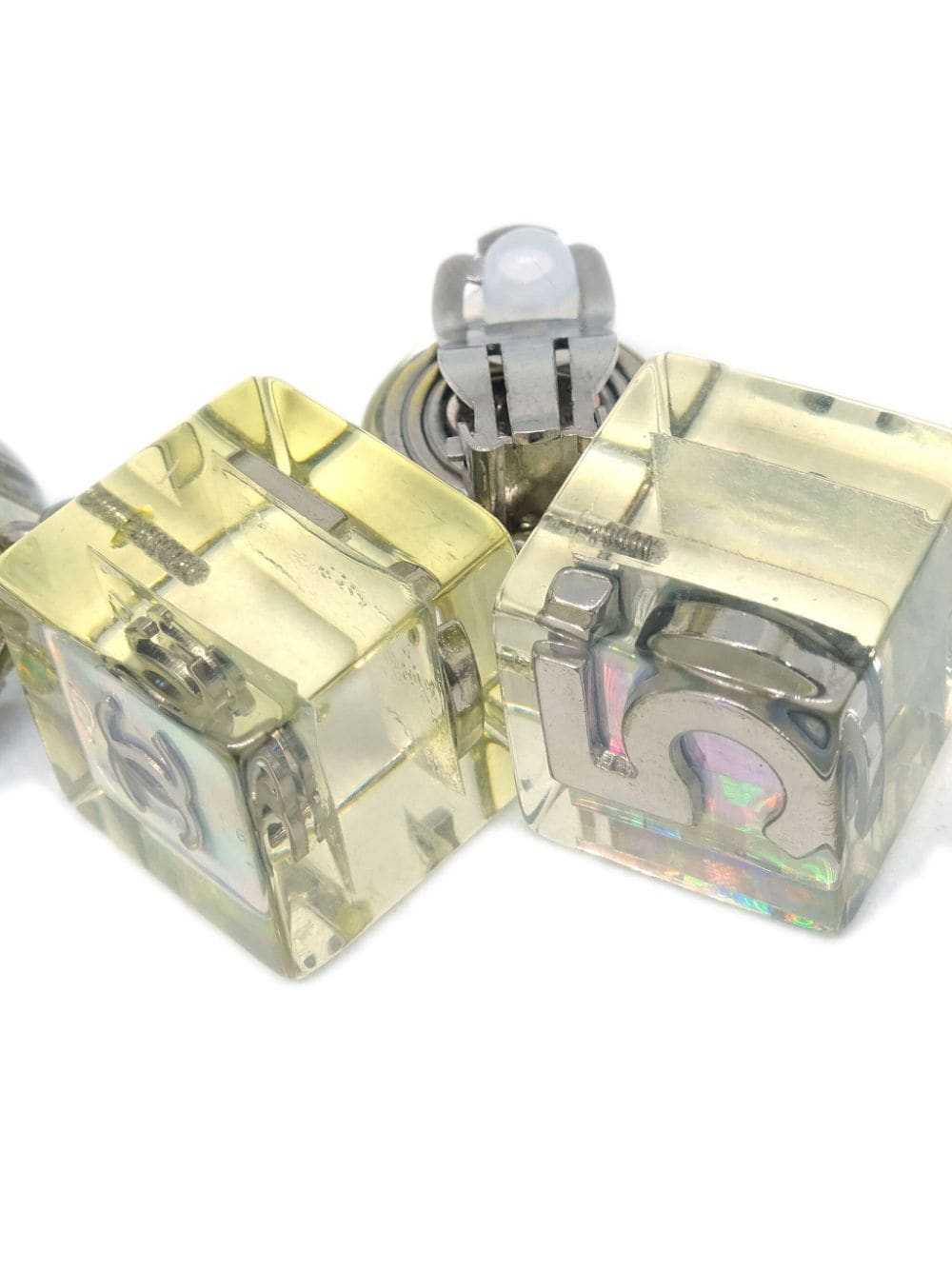 CHANEL Pre-Owned 1997 Nº5 Cube earrings - Silver - image 2