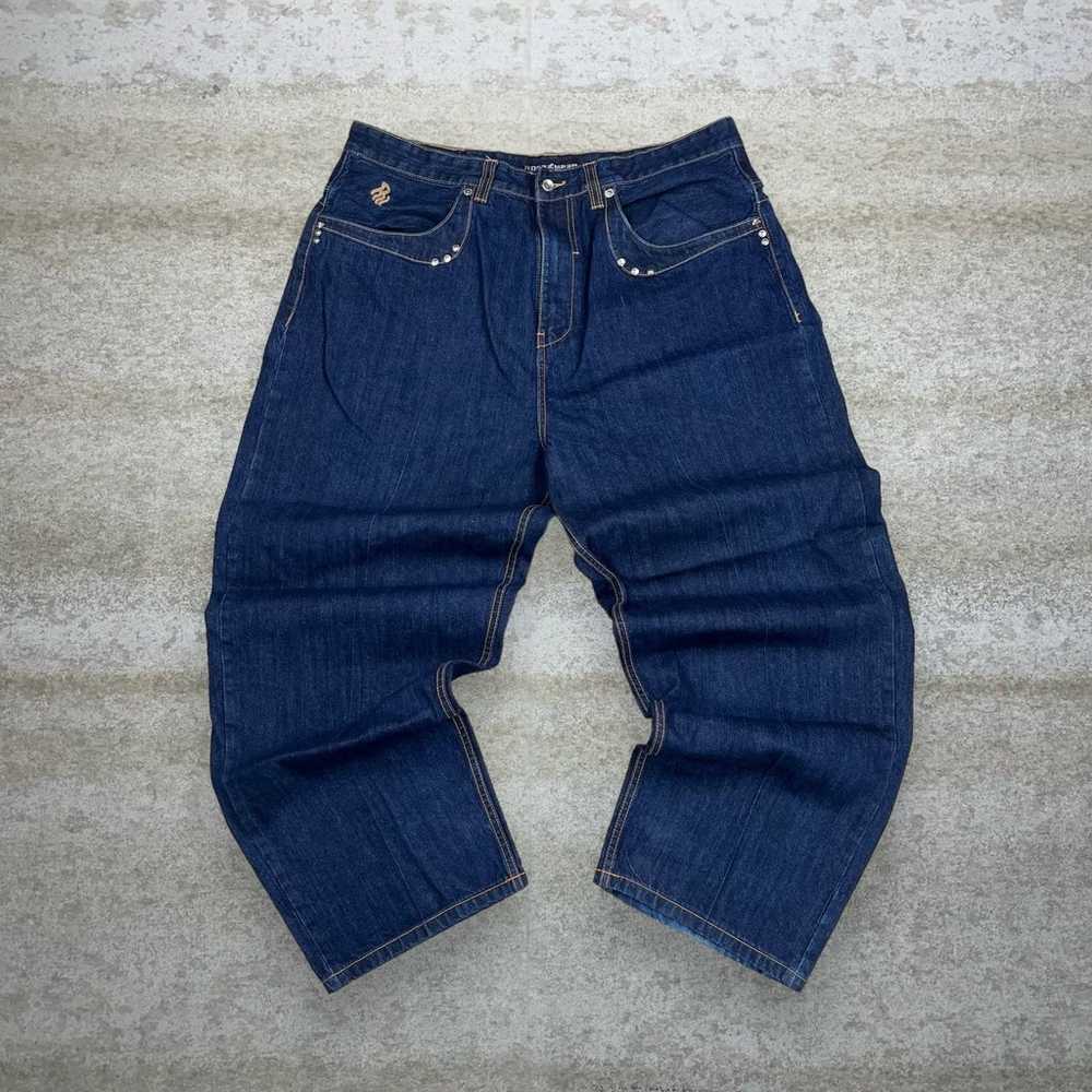 Vintage Skater Wide Leg Jeans Rocawear Dark Wash … - image 2