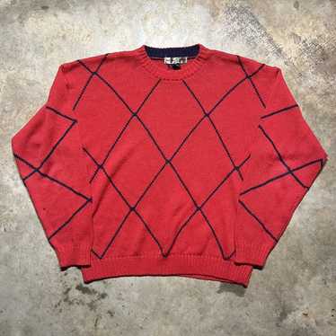 Vintage 90s Meeting Street Red Pattern Sweater - image 1