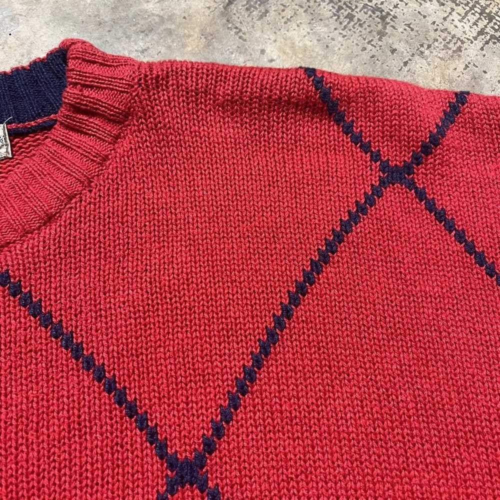 Vintage 90s Meeting Street Red Pattern Sweater - image 2