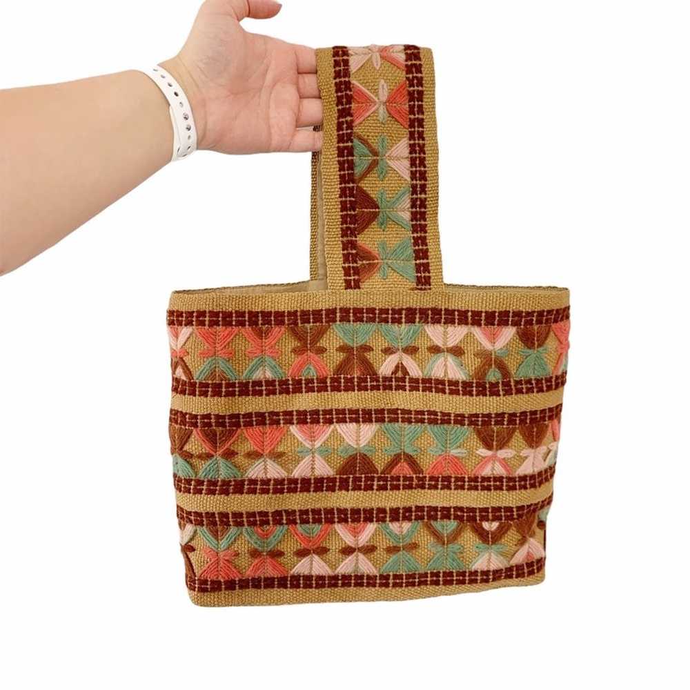 Vintage Woven Knit Bag Purse Bohemian Boho Tote C… - image 1
