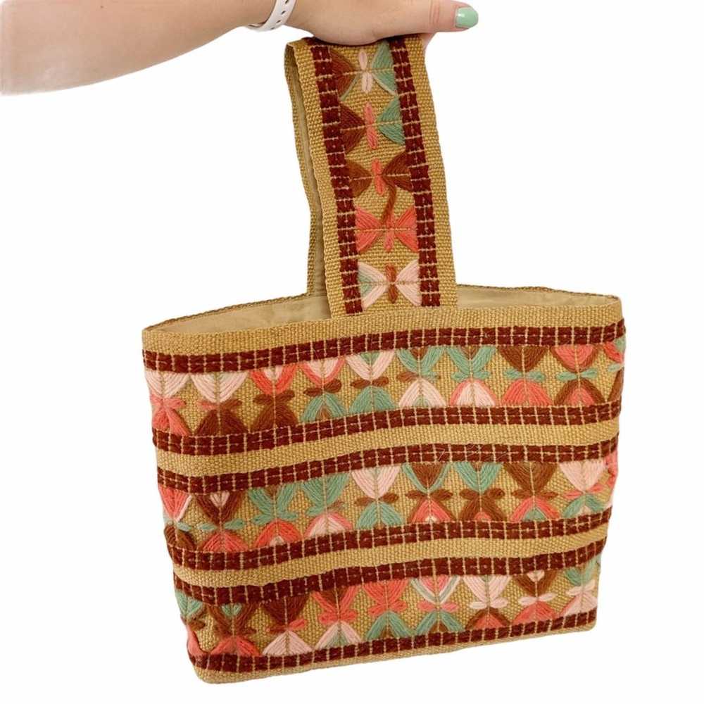 Vintage Woven Knit Bag Purse Bohemian Boho Tote C… - image 4