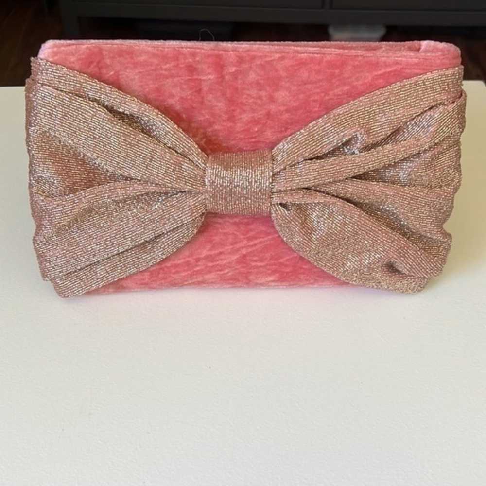 Rachel Parcell Beaded Bow Clutch Purse - image 5