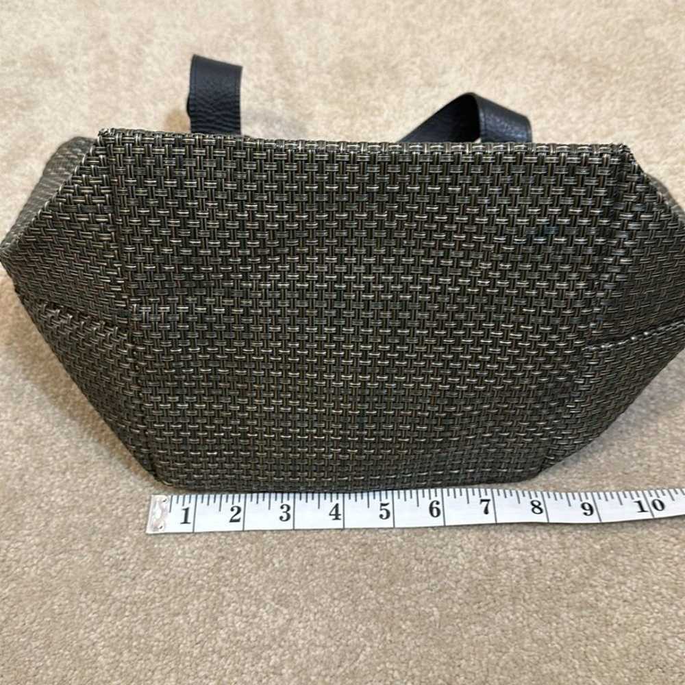 Chilewich Small Woven Market Tote Green with Blac… - image 5