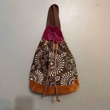 LUCKY BRAND Large *Hippie* Canvas Backpack w/ Sue… - image 1