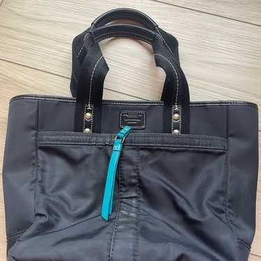 Coach Black Nylon bag with Aqua accents - image 1