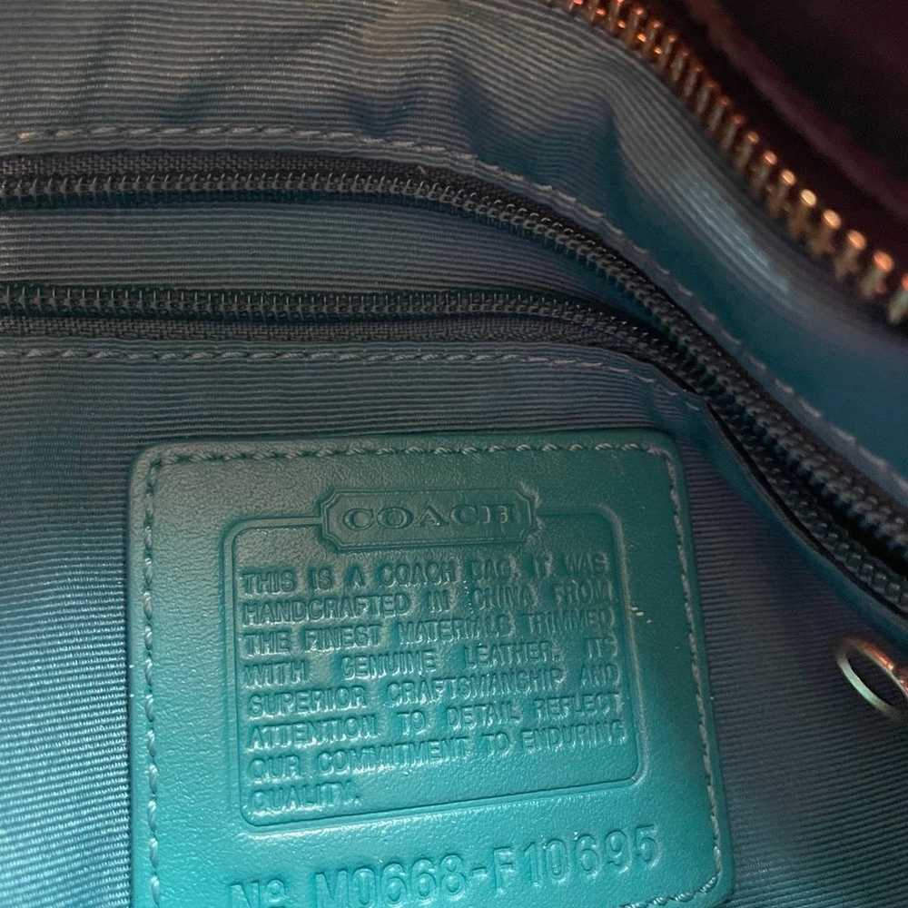 Coach Black Nylon bag with Aqua accents - image 3