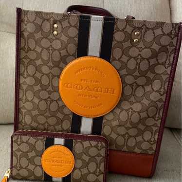 Coach Dempsey Tote w/matching zip wallet - image 1