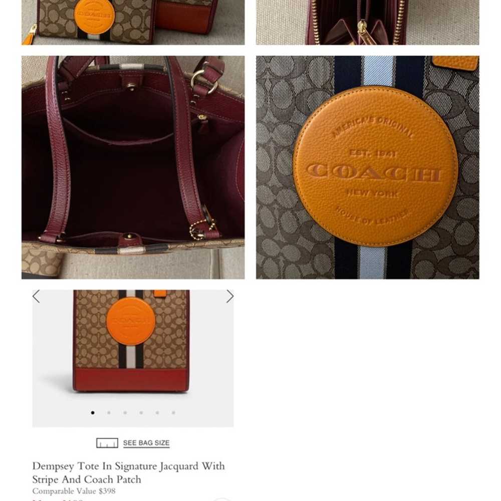 Coach Dempsey Tote w/matching zip wallet - image 5