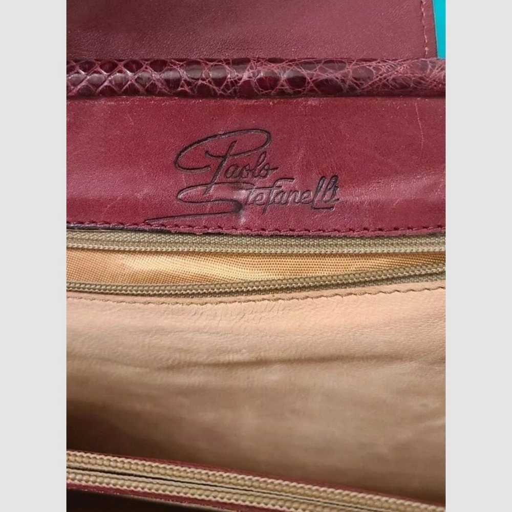 Genuine 100% leather vintage croco Hand Bag Purse… - image 5