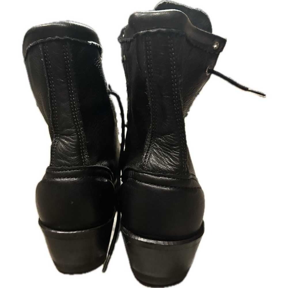 Victorian Edwardian Lace Up Black Leather Costume… - image 4