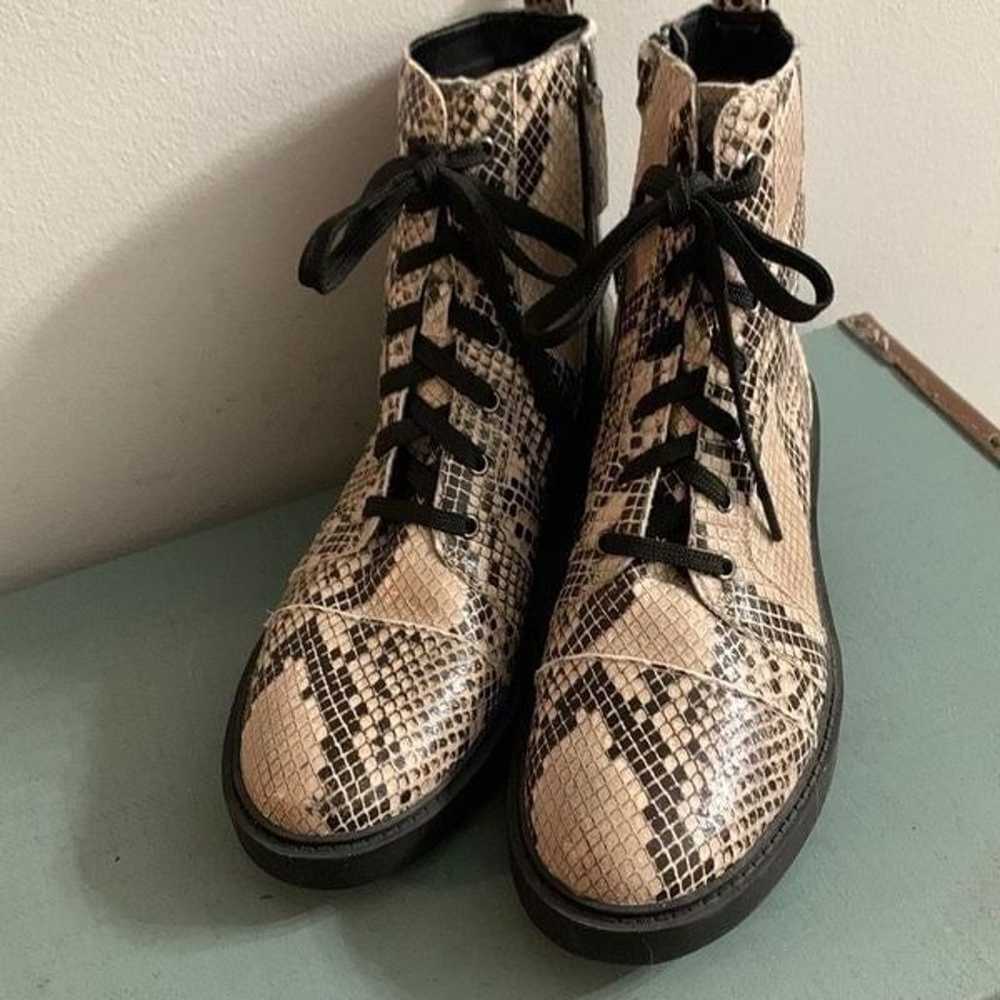 LINEA PAOLO Lace Up Combat Moto BOOTS
Snake Print… - image 2
