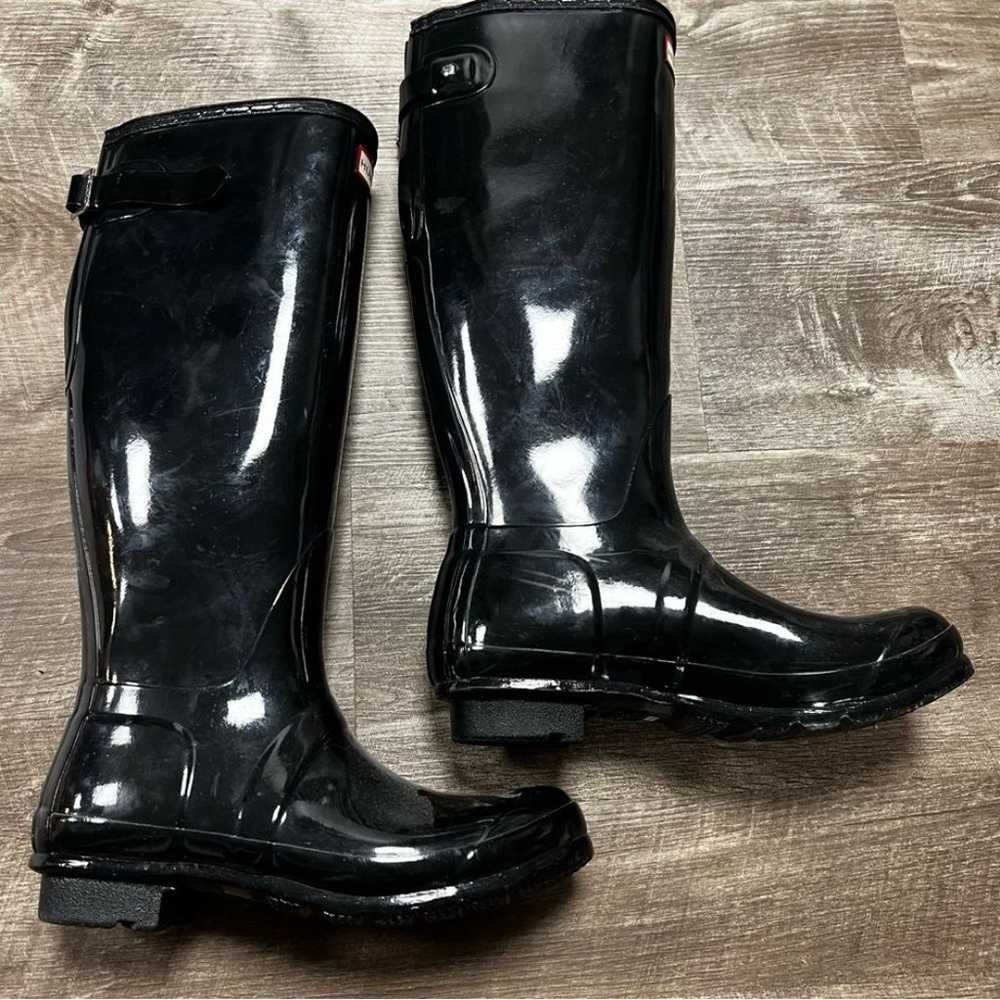 Hunter Tall Black Boots Size 8 - image 6