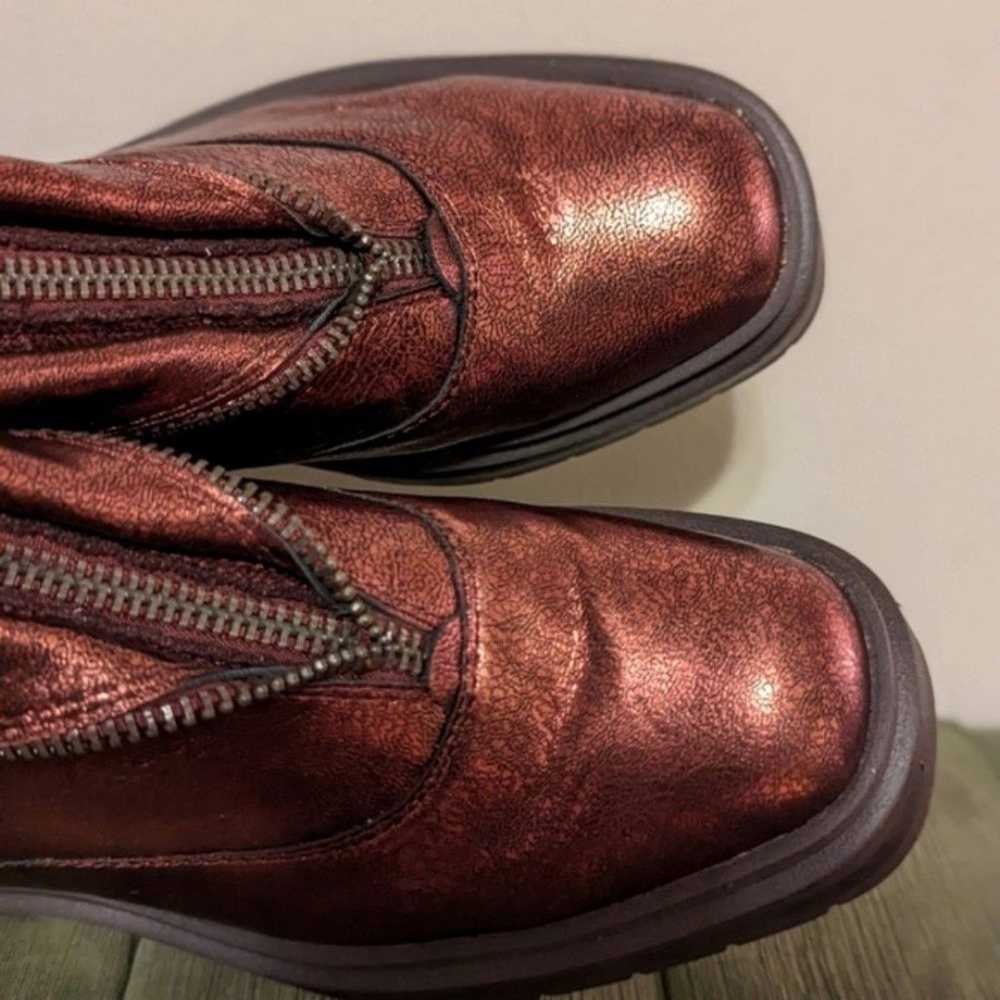 Sam Edelman LINDS Metallic Burgundy Red Leather B… - image 10