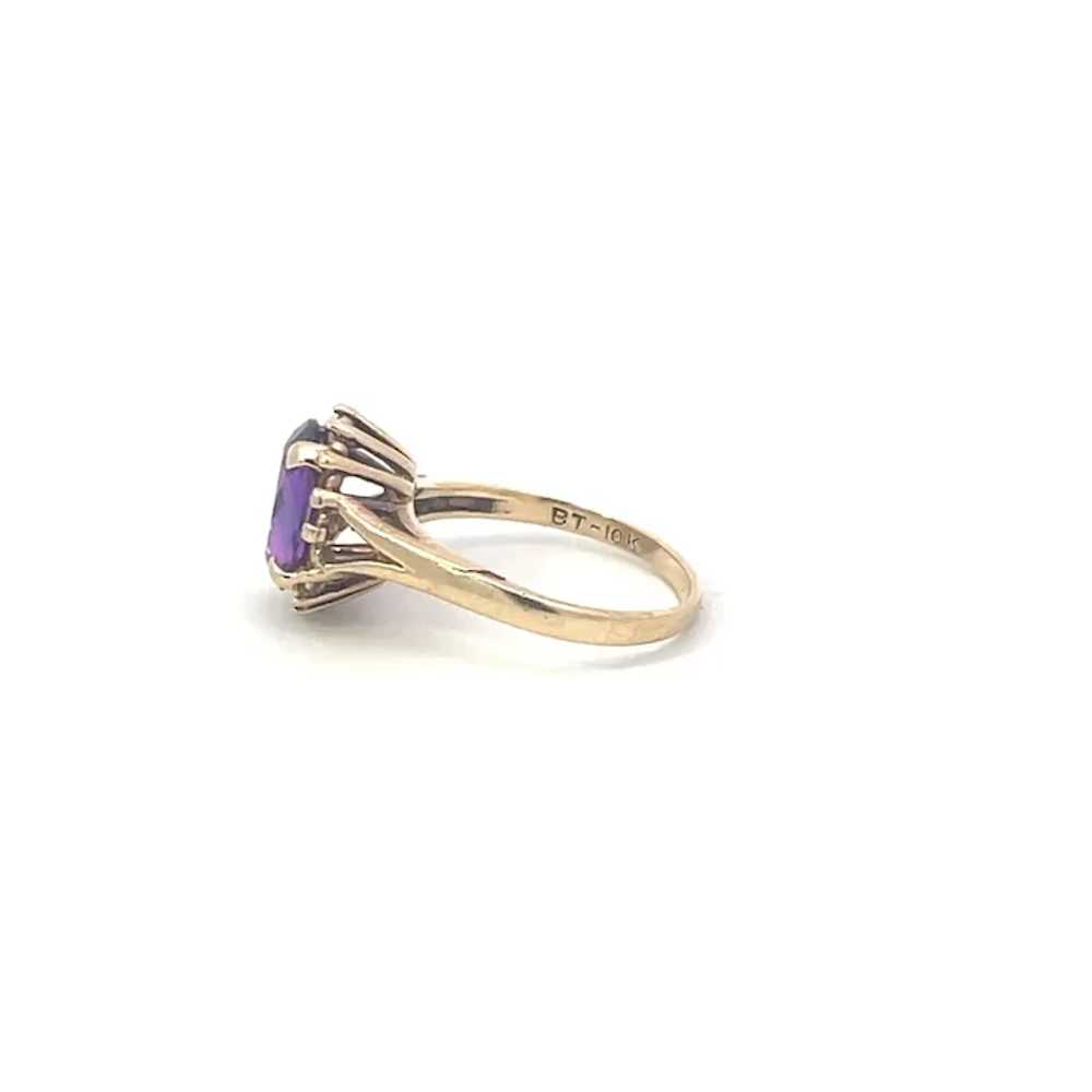 10K Oval Amethyst Vintage Classic Statement Ring … - image 2