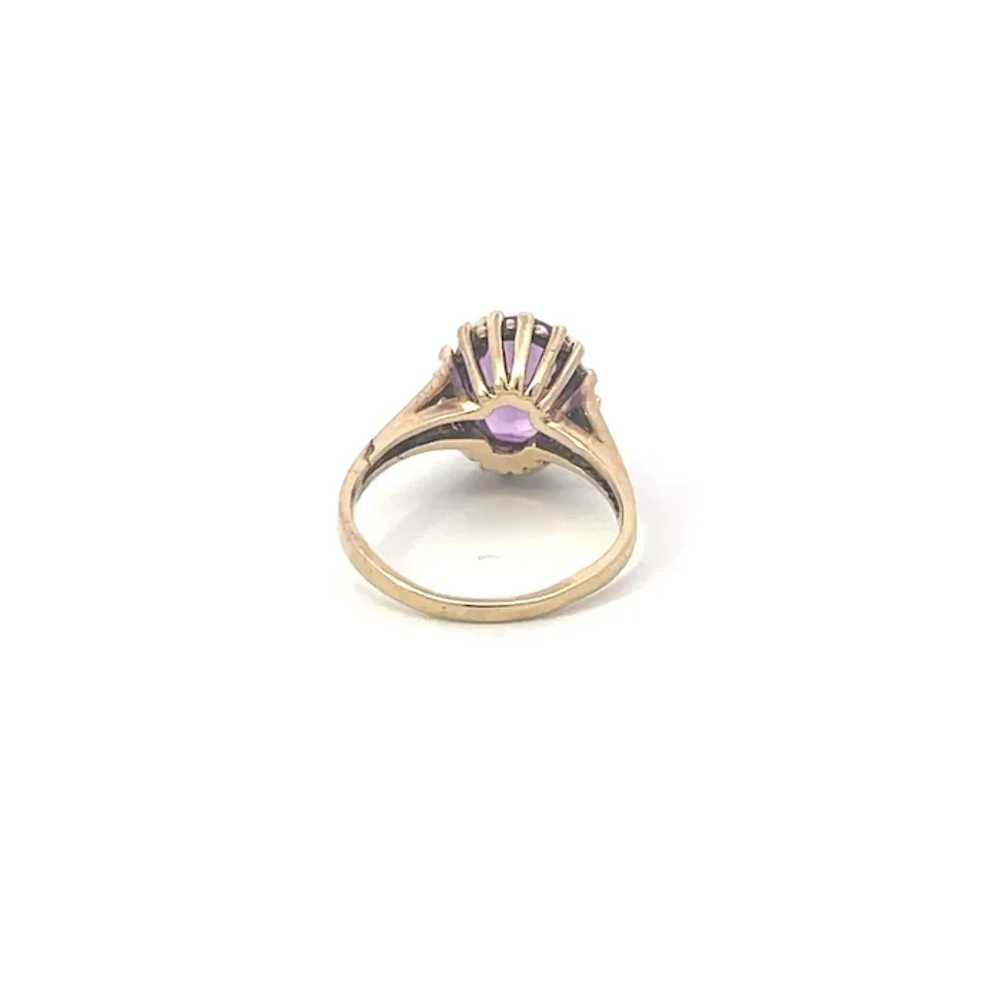 10K Oval Amethyst Vintage Classic Statement Ring … - image 3