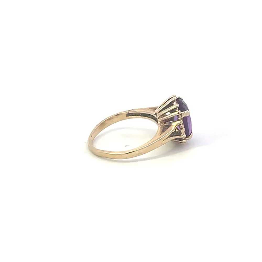 10K Oval Amethyst Vintage Classic Statement Ring … - image 4