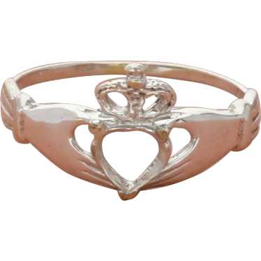 White Gold Celtic Claddagh (As-Is) Ring Size 5.75