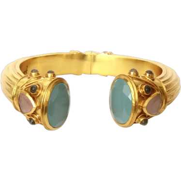 Julie Vos Bracelet 24k Gold Plated Hinged Bangle … - image 1