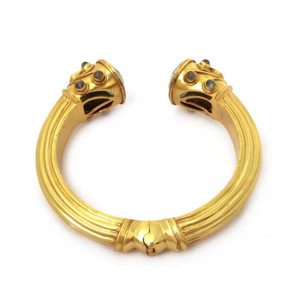 Julie Vos Bracelet 24k Gold Plated Hinged Bangle … - image 5