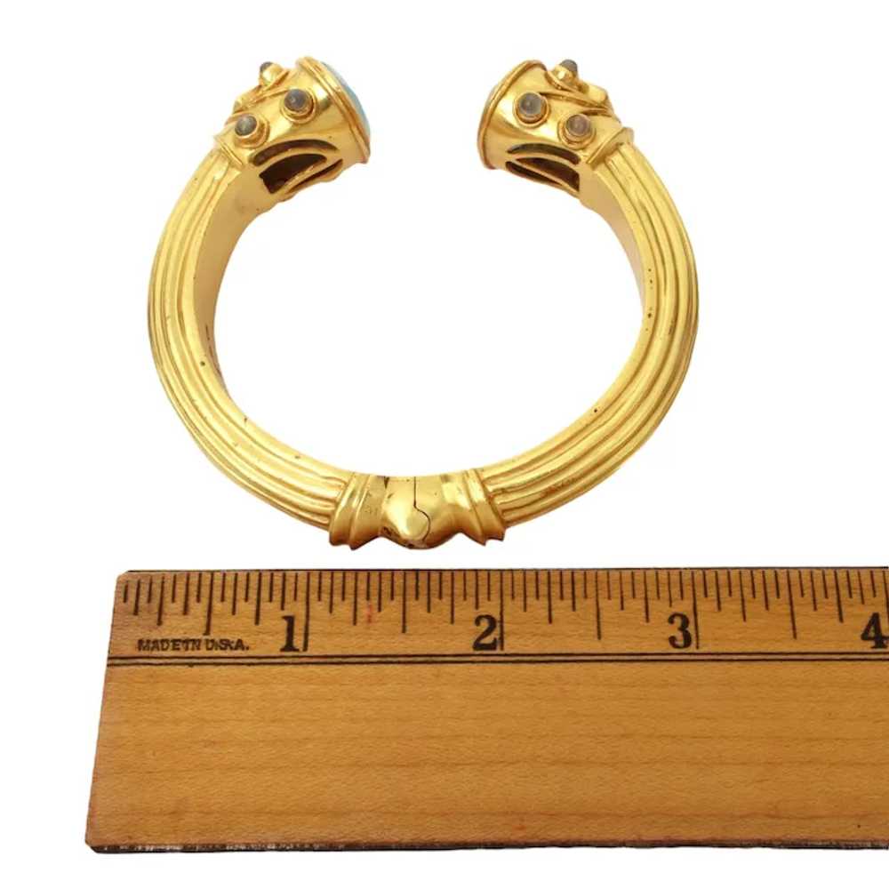 Julie Vos Bracelet 24k Gold Plated Hinged Bangle … - image 7