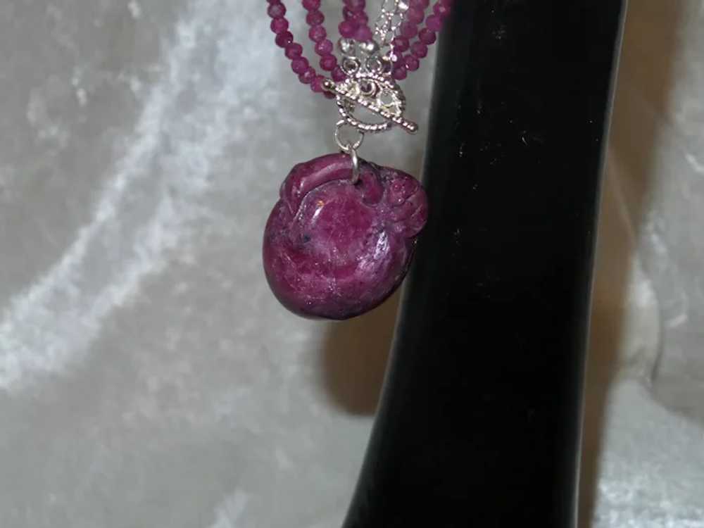 Double Strand Burma Ruby Necklace with a Ruby/Zoi… - image 10