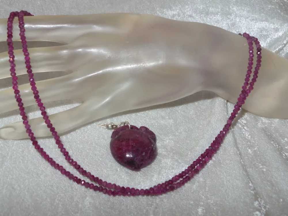 Double Strand Burma Ruby Necklace with a Ruby/Zoi… - image 5