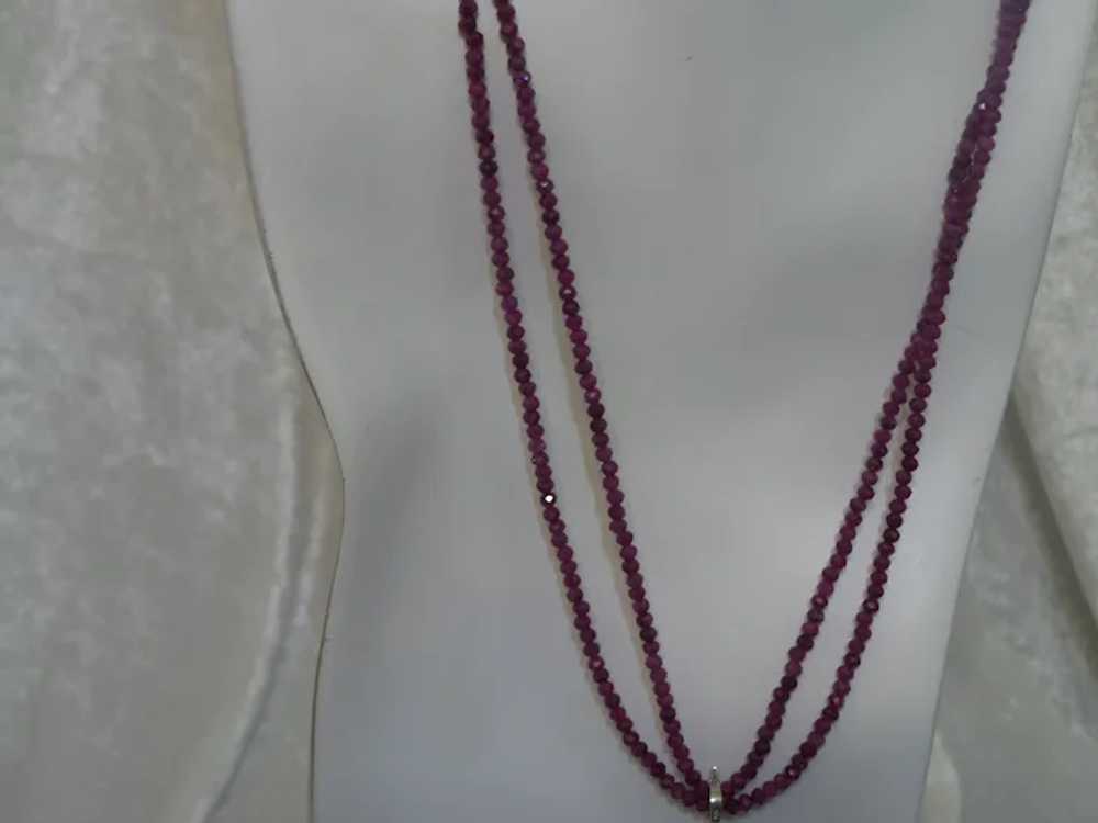 Double Strand Burma Ruby Necklace with a Ruby/Zoi… - image 7