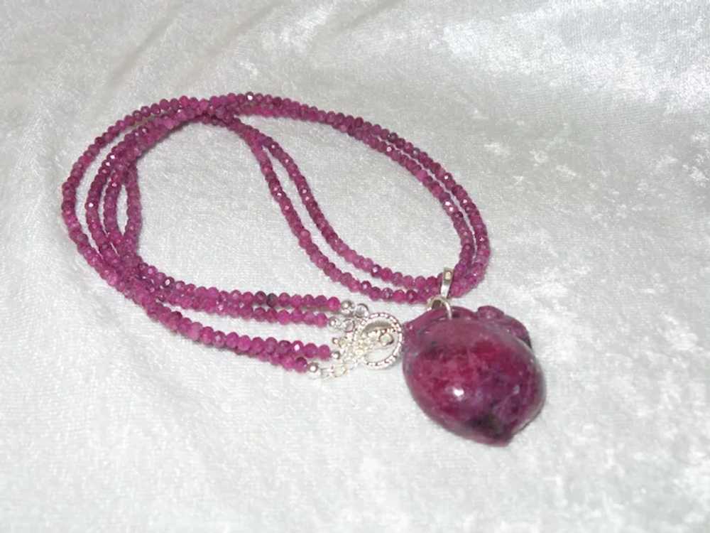 Double Strand Burma Ruby Necklace with a Ruby/Zoi… - image 8