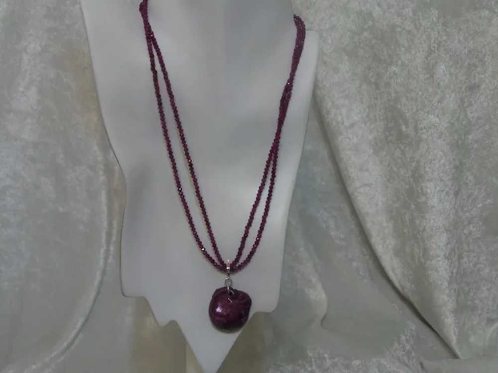 Double Strand Burma Ruby Necklace with a Ruby/Zoi… - image 9