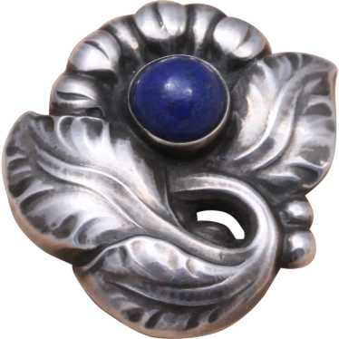 Georg Jensen Lapis Lazuli Sterling Silver Flower … - image 1