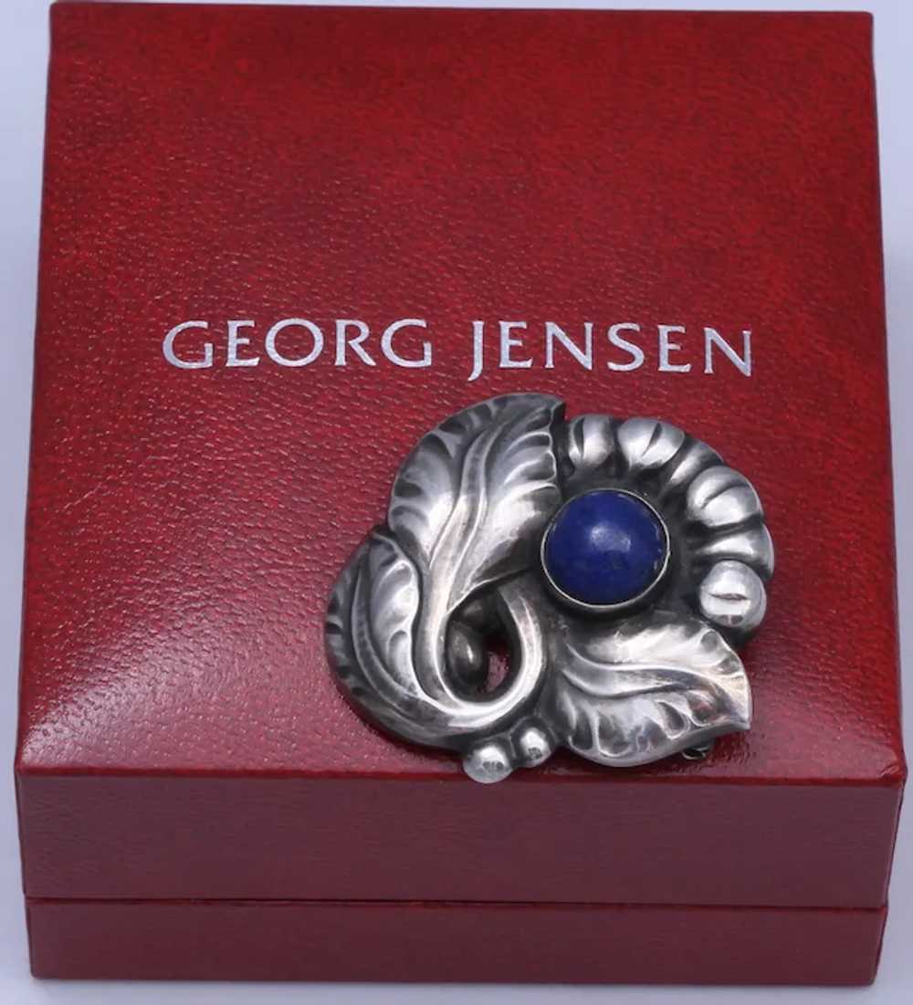 Georg Jensen Lapis Lazuli Sterling Silver Flower … - image 2