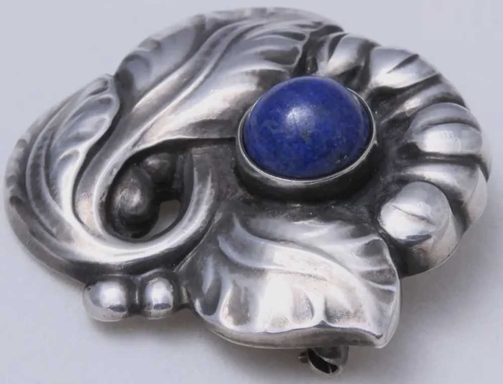 Georg Jensen Lapis Lazuli Sterling Silver Flower … - image 3