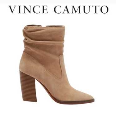 New Vince Camuto Crethana Ruched Leather Block Hee