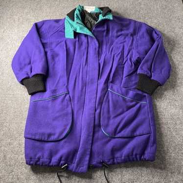 Vtg Herman Kay Purple Zip Up Jacket Womens M Quil… - image 1