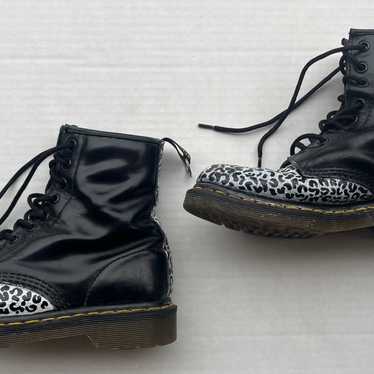 Dr. Martens 1460 Leopard Black Leather Boots Wome… - image 1