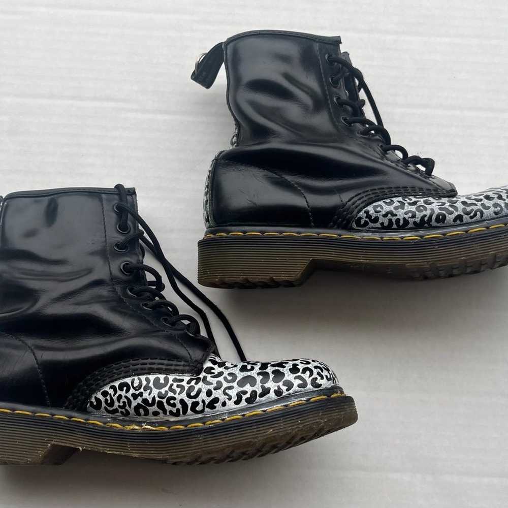 Dr. Martens 1460 Leopard Black Leather Boots Wome… - image 2