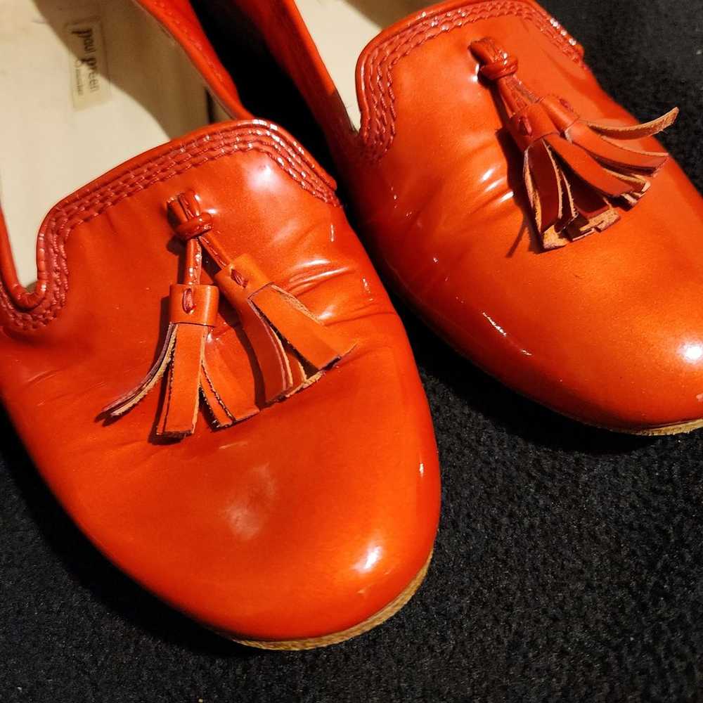 Paul Green Patent Leather Slip-on Orange Flats - image 3