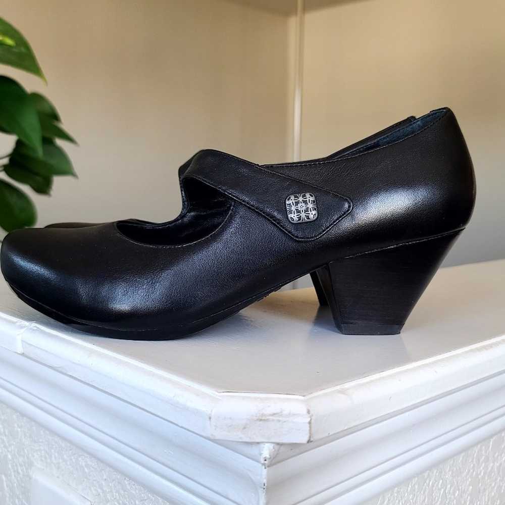 Dansko Betty Black Leather Mary Jane Heels Comfor… - image 12