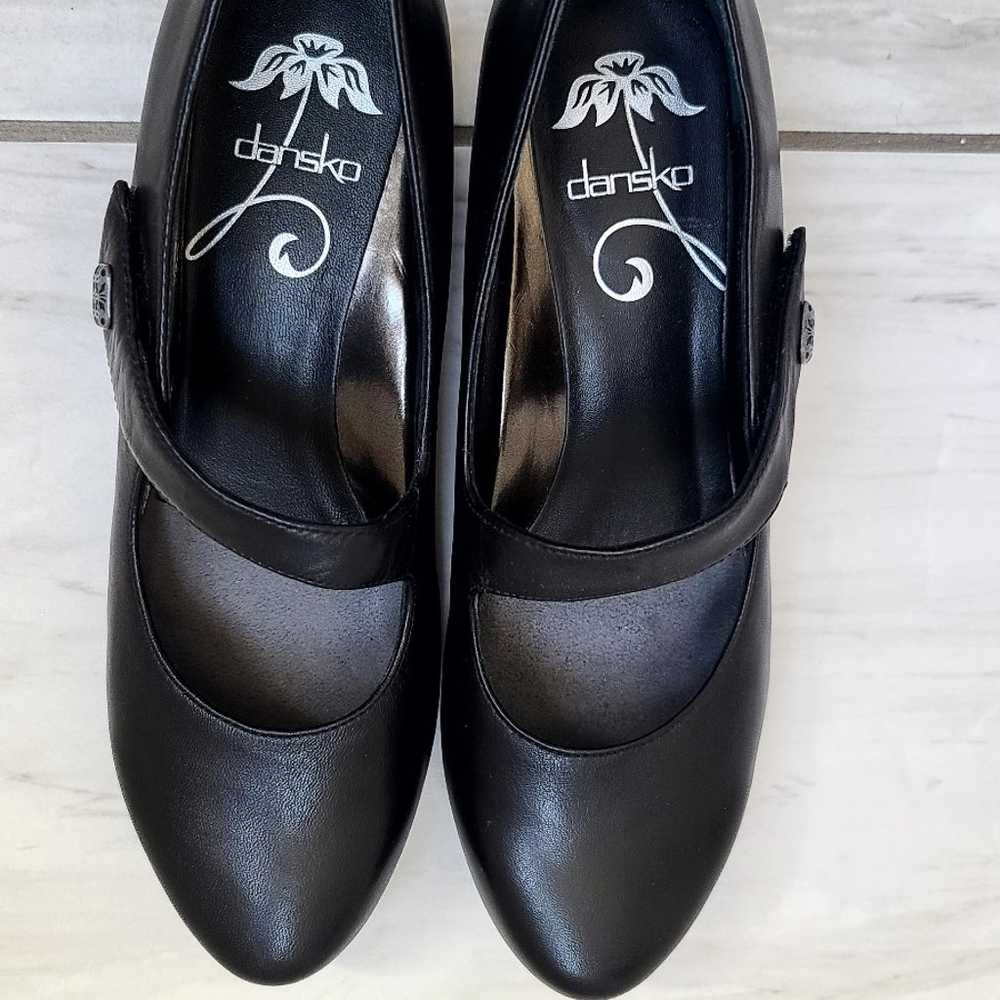 Dansko Betty Black Leather Mary Jane Heels Comfor… - image 3