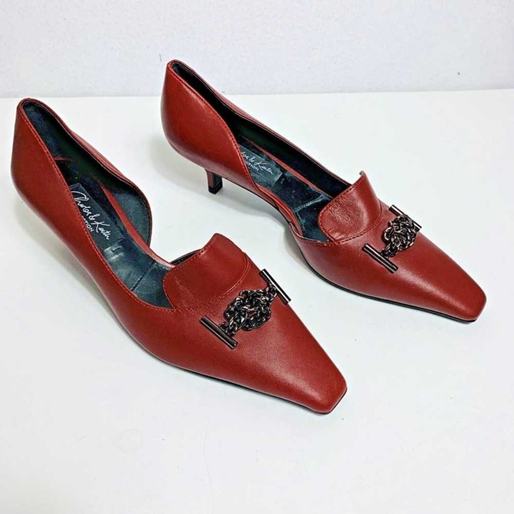 Charles & Keith Kitten Heel Slip On Sz 8 Pointed … - image 3