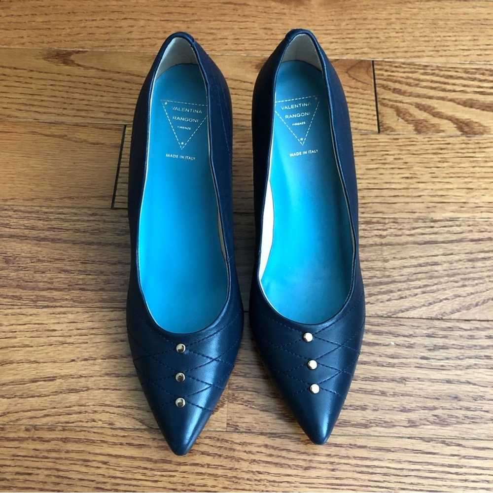 NWOB VALENTINA RANGONI Blue Pump Heels Three Gold… - image 11