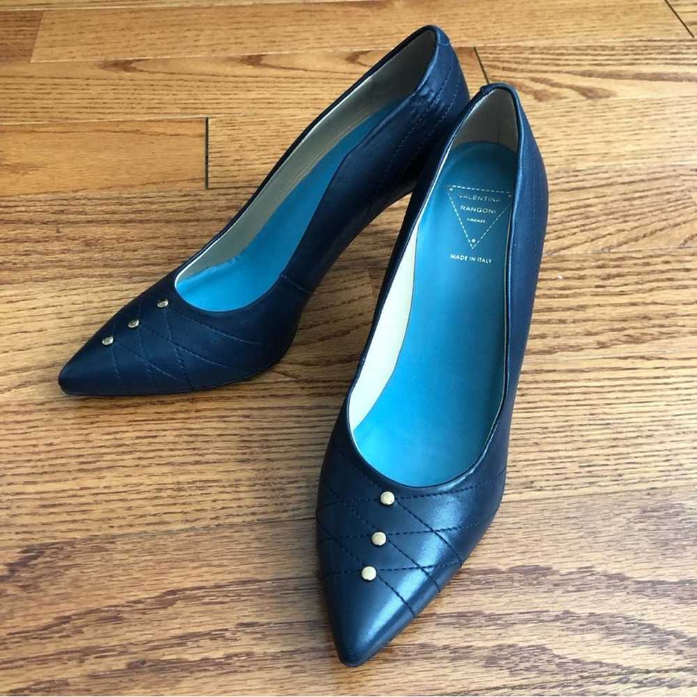 NWOB VALENTINA RANGONI Blue Pump Heels Three Gold… - image 1