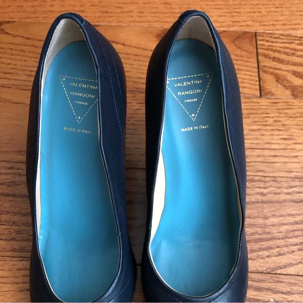 NWOB VALENTINA RANGONI Blue Pump Heels Three Gold… - image 6