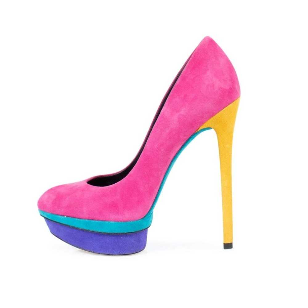 WORN ONCE Brian Atwood Fontanne Suede Colorblock … - image 2