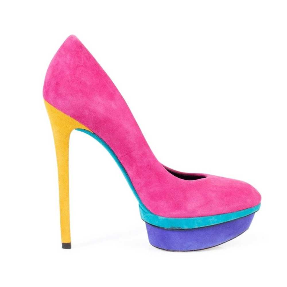 WORN ONCE Brian Atwood Fontanne Suede Colorblock … - image 3