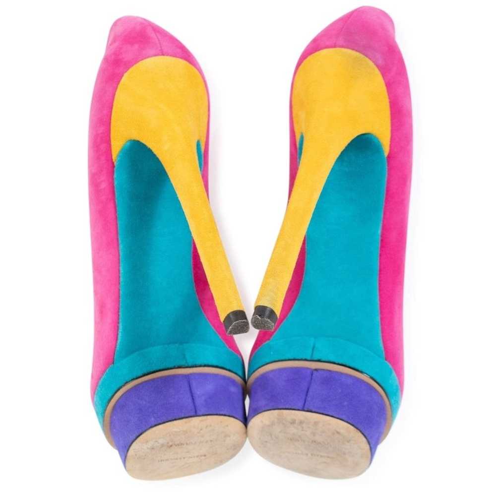 WORN ONCE Brian Atwood Fontanne Suede Colorblock … - image 5